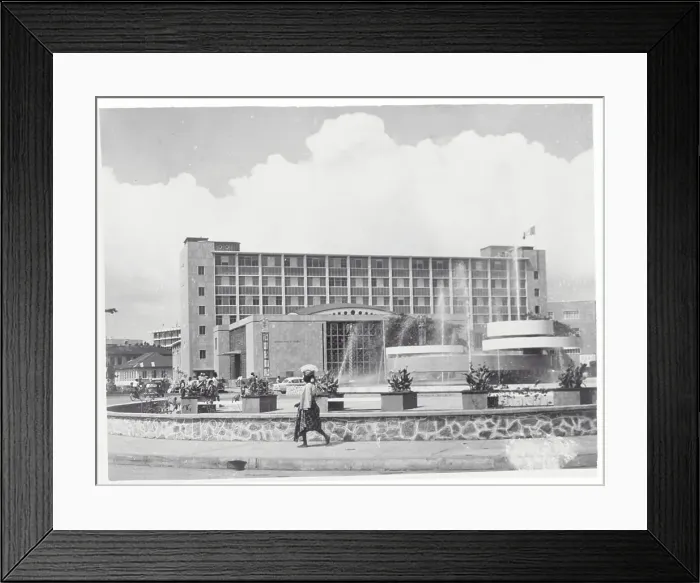 Framed Print : Modern Complex and Pedestrians on Lagos Street Framed Print : Modern Complex and Pedestrians on Lagos Street