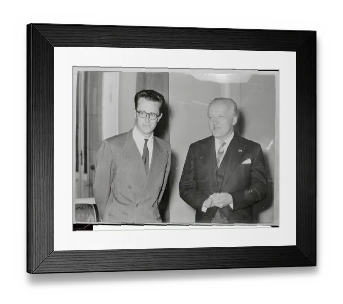 Framed Print : Hans Furler Posing with King Baudouin