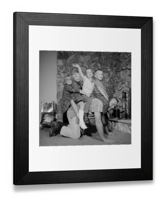 Framed Print : Actor Dan Blocker with His Children Framed Print : Actor Dan Blocker with His Children