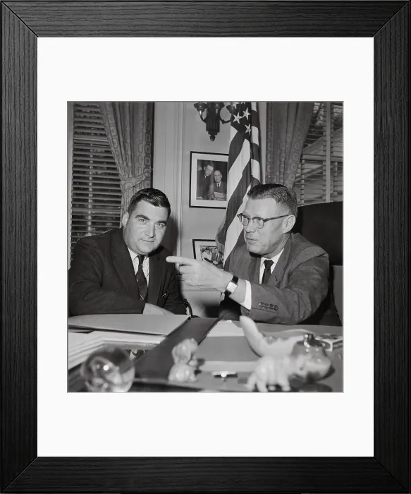 Framed Print : James Hagerty Sitting with Pierre Salinger Framed Print : James Hagerty Sitting with Pierre Salinger