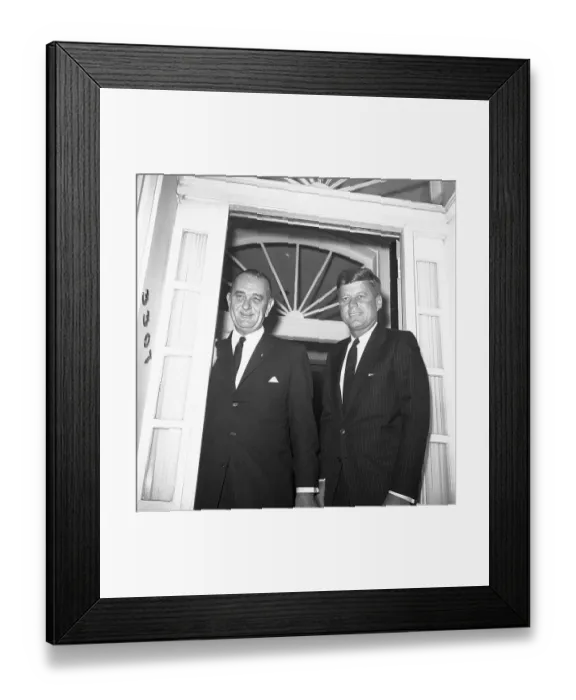 Framed Print : Portrait of John F Kennedy and Lyndon B Johnson Framed Print : Portrait of John F Kennedy and Lyndon B Johnson
