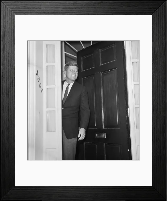 Framed Print : John F. Kennedy Standing in Doorway Framed Print : John F. Kennedy Standing in Doorway