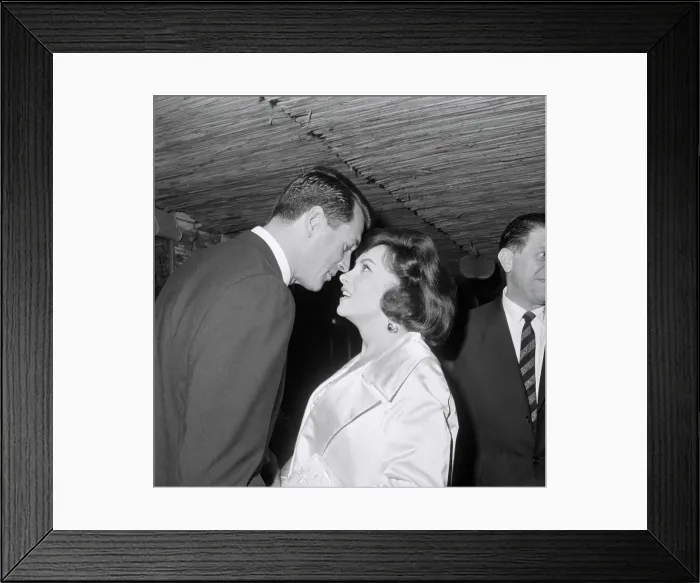 Framed Print : Rock Hudson and Gina Lollobrigida Rubbing Noses Framed Print : Rock Hudson and Gina Lollobrigida Rubbing Noses