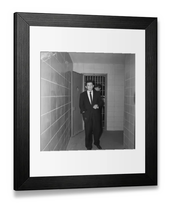Framed Print : Norman Mailer at Police Station