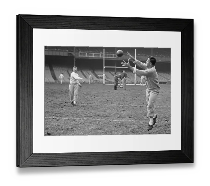 Framed Print : Frank Gifford and George Shaw Working out on the Field Framed Print : Frank Gifford and George Shaw Working out on the Field