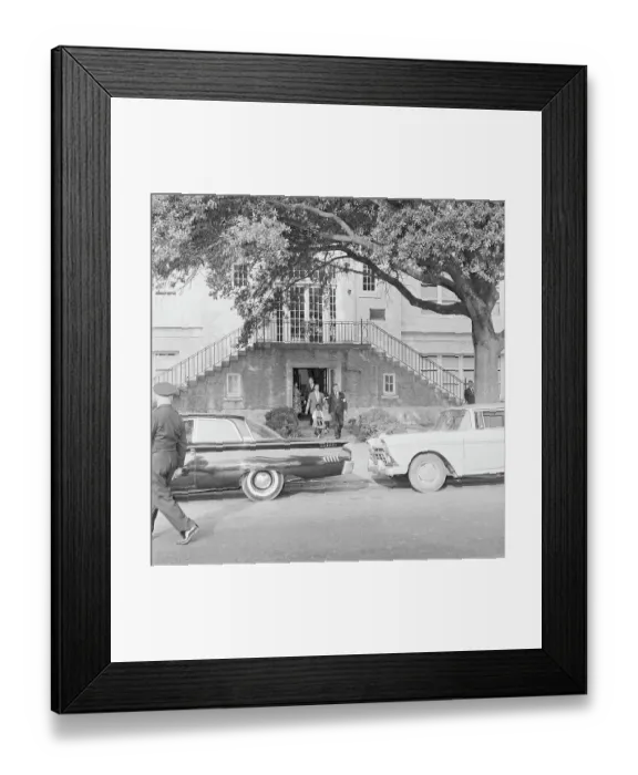 Framed Print : Marshals Escort Girls from School Framed Print : Marshals Escort Girls from School