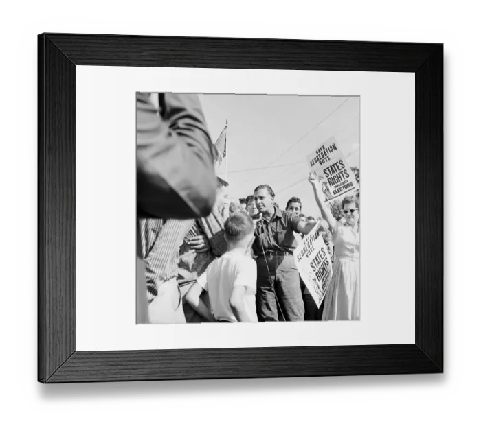Framed Print : Crowd Protesting Desegregation at School Framed Print : Crowd Protesting Desegregation at School
