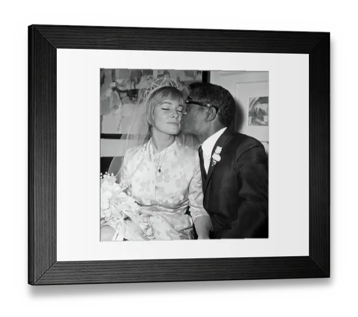 Framed Print : Newlyweds May Britt and Sammy Davis Jr