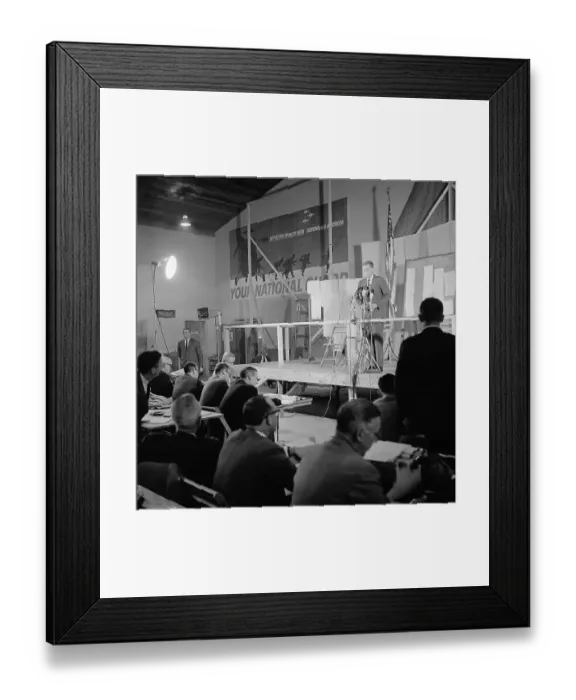 Framed Print : John F. Kennedy Holding First Press Conference Framed Print : John F. Kennedy Holding First Press Conference