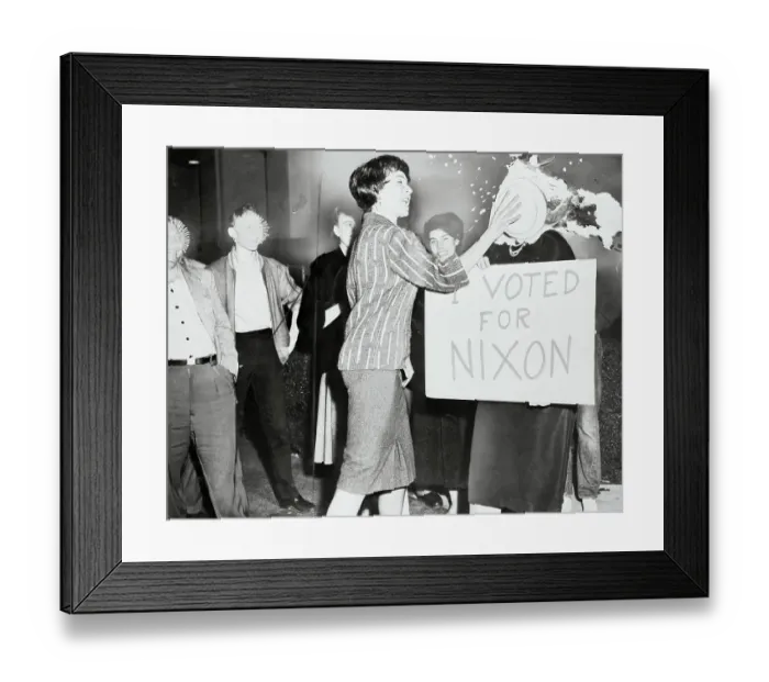 Framed Print : Nixon Loser Gets a Pie in the Face Framed Print : Nixon Loser Gets a Pie in the Face