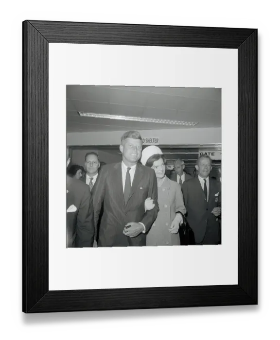 Framed Print : John Kennedy Walking with Wife Jacqueline Framed Print : John Kennedy Walking with Wife Jacqueline