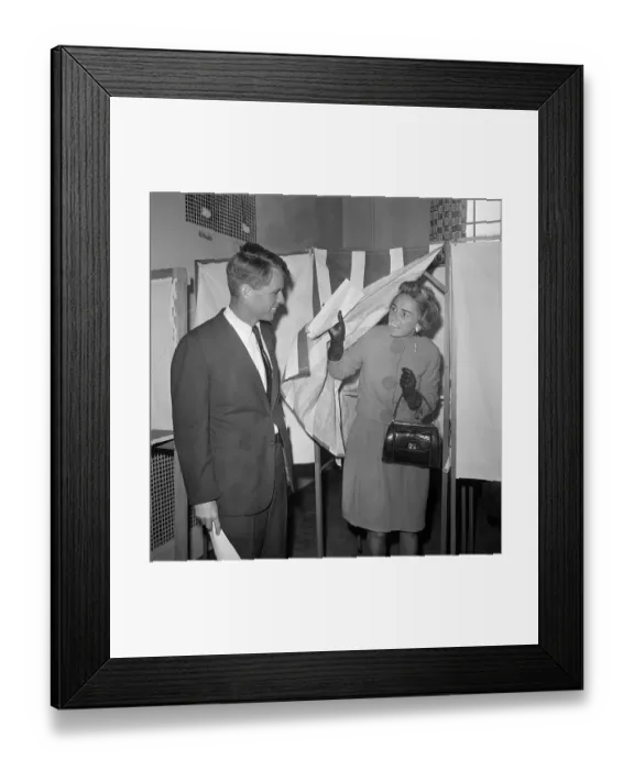 Framed Print : Robert Kennedy Watches Wife Ethel in Booth Framed Print : Robert Kennedy Watches Wife Ethel in Booth