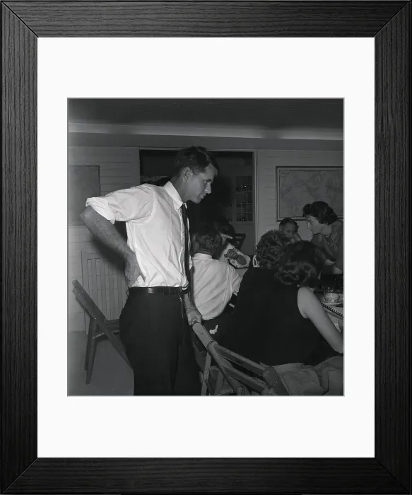 Framed Print : Robert Kennedy Reviewing Election Returns