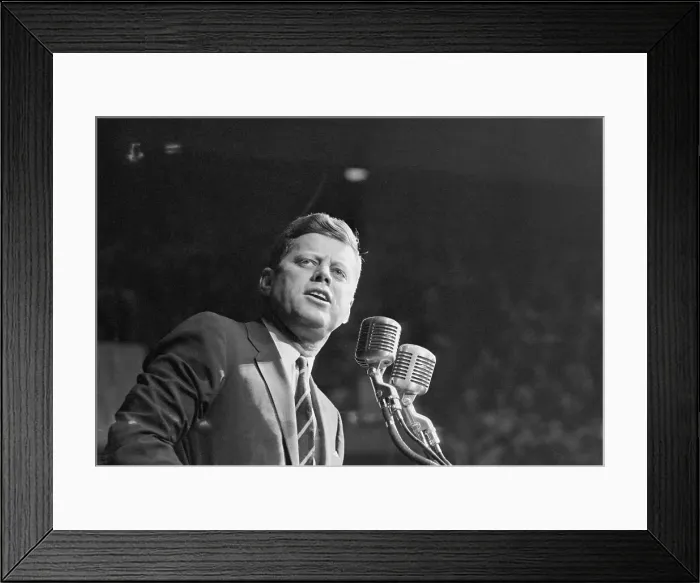 Framed Print : Presidential Candidate John F. Kennedy Speaking at Rally Framed Print : Presidential Candidate John F. Kennedy Speaking at Rally