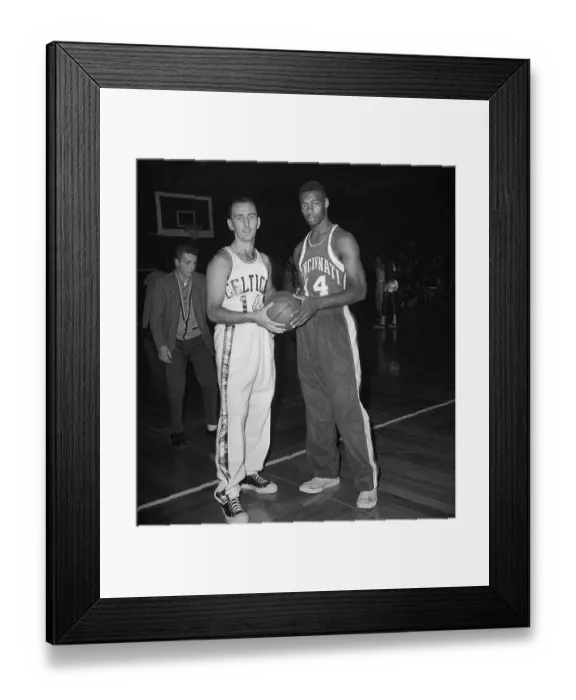 Framed Print : Star Basketball Players Bob Cousy and Oscar Roberston Framed Print : Star Basketball Players Bob Cousy and Oscar Roberston