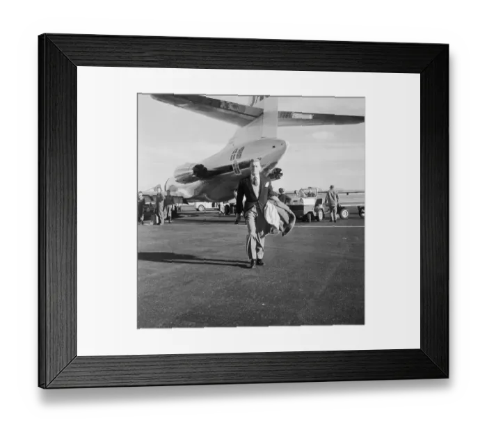 Framed Print : Kirk Douglas Walking Away from Jet Framed Print : Kirk Douglas Walking Away from Jet