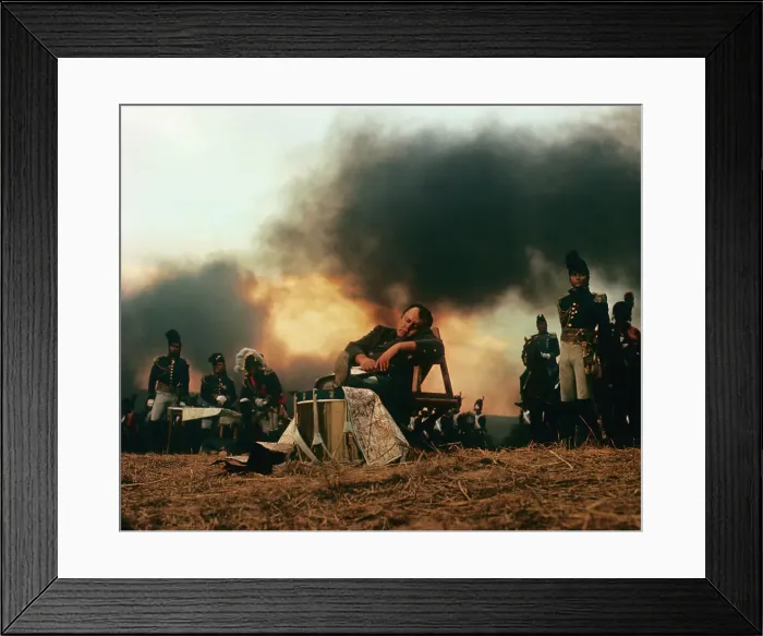 Framed Print : Rod Steiger Resting in Chair on Set of Waterloo