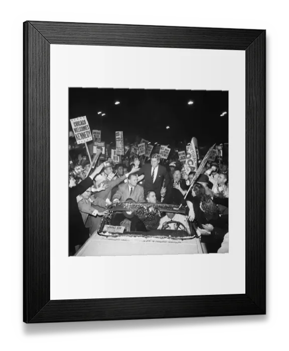 Framed Print : Supporters Cheering John F. Kennedy Framed Print : Supporters Cheering John F. Kennedy