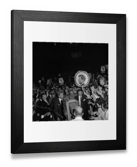 Framed Print : John Kennedy Participating in a Rally Framed Print : John Kennedy Participating in a Rally