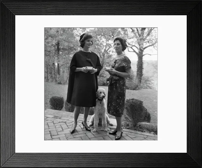 Framed Print : Jackie Kennedy Standing With Janet Auchincloss