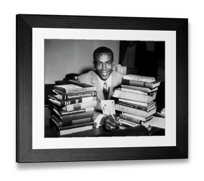 Framed Print : Ernie Banks Attending College Classes Framed Print : Ernie Banks Attending College Classes