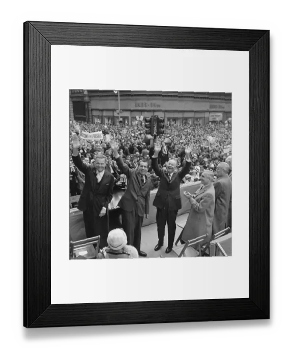 Framed Print : Running Mates and Dwight Eisenhower Acknowledging Cheers