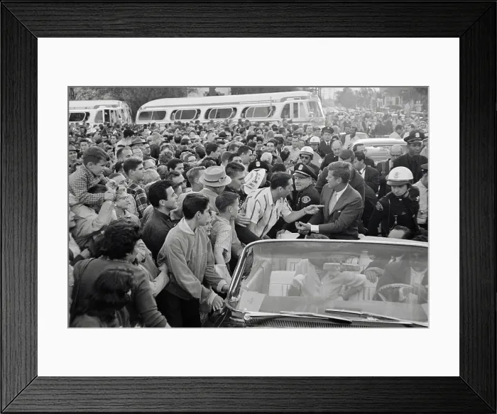 Framed Print : Senator Kennedy Surrounded by Supporters