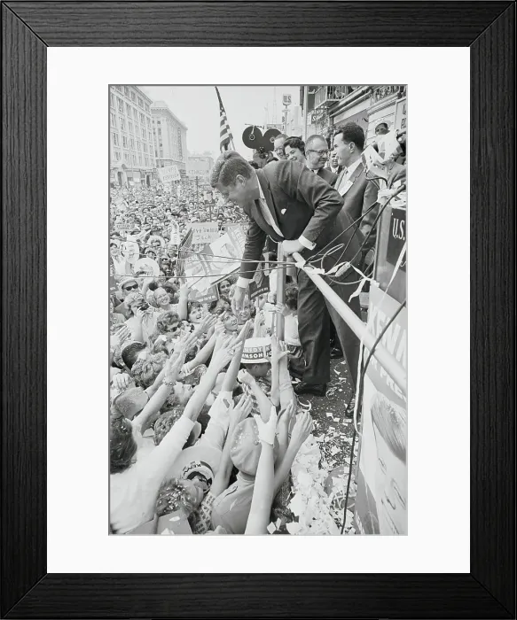 Framed Print : John F. Kennedy Greeting Supporters Framed Print : John F. Kennedy Greeting Supporters
