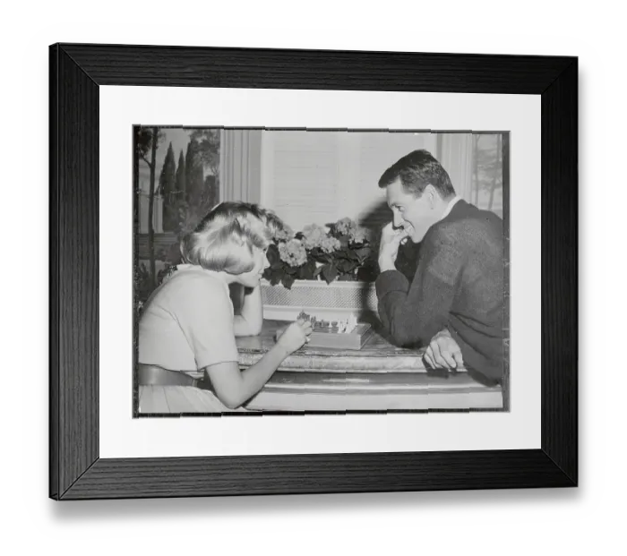 Framed Print : Rock Hudson and Sandra Dee Playing Chess Framed Print : Rock Hudson and Sandra Dee Playing Chess