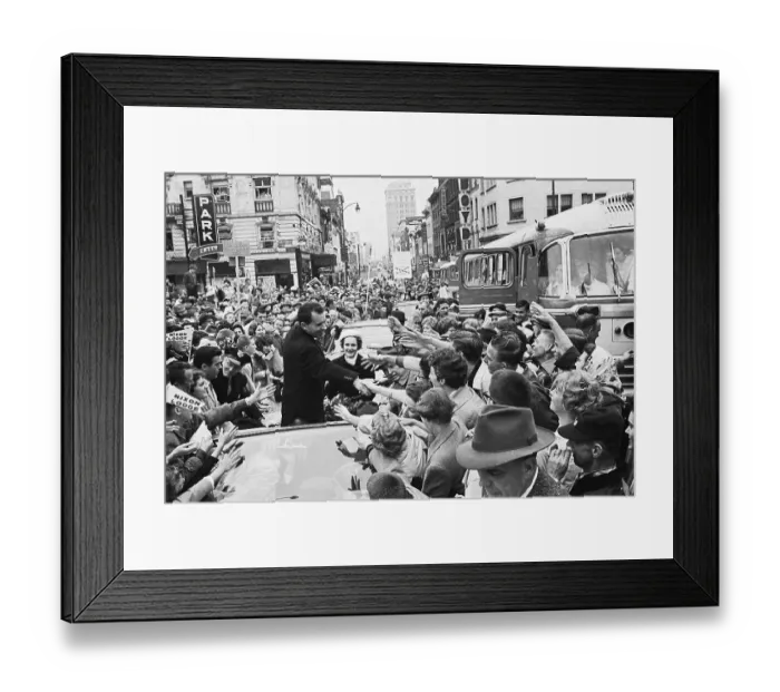 Framed Print : Nixon Shaking Hands with Fans Framed Print : Nixon Shaking Hands with Fans