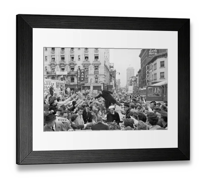 Framed Print : Nixon Being Grabbed by Admirer Framed Print : Nixon Being Grabbed by Admirer