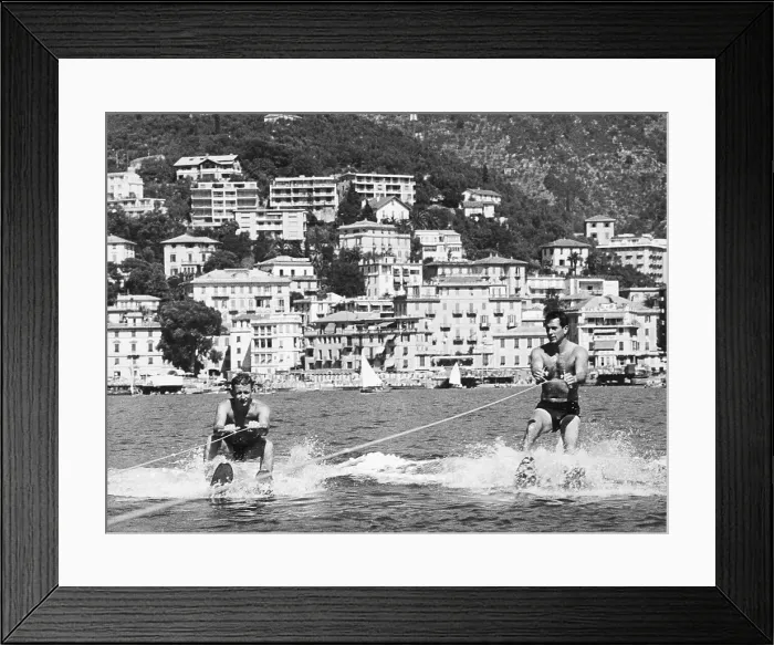 Framed Print : Rock Hudson Water-skiing in Italy Framed Print : Rock Hudson Water-skiing in Italy