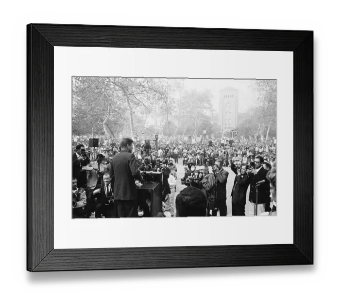 Framed Print : Senator Kennedy Delivering Speech to Students Framed Print : Senator Kennedy Delivering Speech to Students