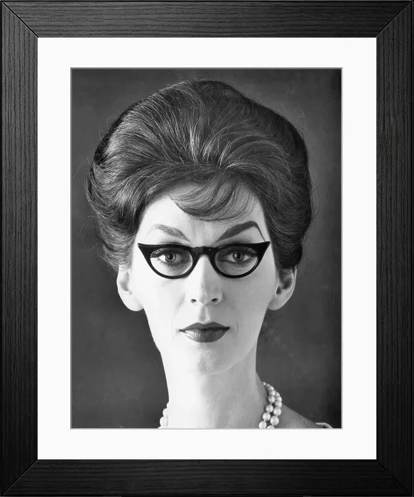 Framed Print : Woman Wearing Glasses Without Sides