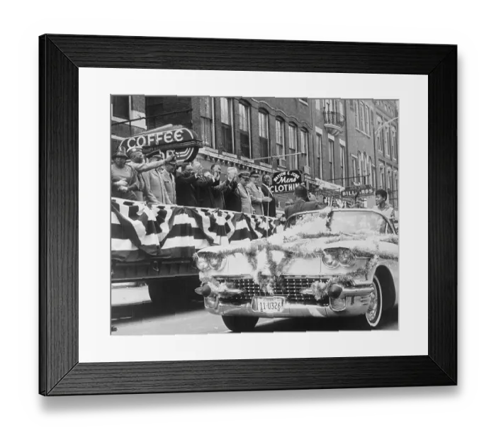 Framed Print : Wilma Rudolph Riding in Car Framed Print : Wilma Rudolph Riding in Car