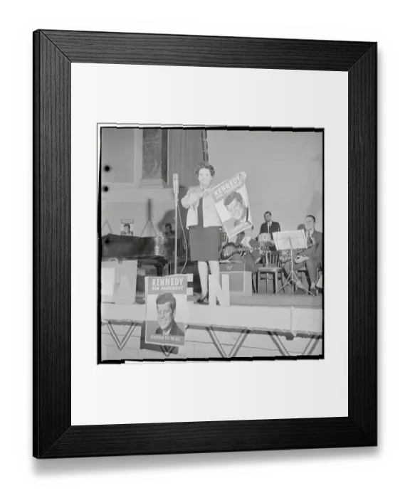 Framed Print : Judy Garland Holding Up Kennedy Poster