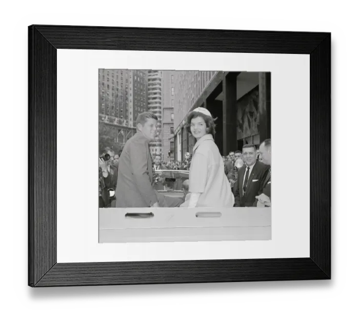 Framed Print : John F. Kennedy and Wife in Limousine Framed Print : John F. Kennedy and Wife in Limousine