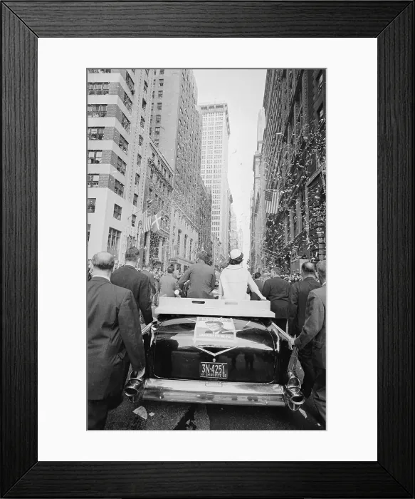 Framed Print : John Kennedy in Car with His Wife Framed Print : John Kennedy in Car with His Wife