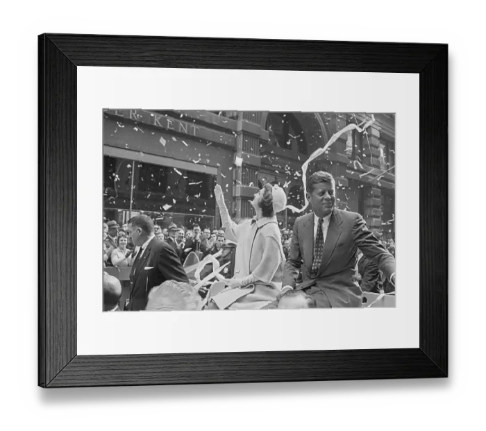 Framed Print : Senator John Kennedy and Jackie Kennedy in Ticker Tape Parade Framed Print : Senator John Kennedy and Jackie Kennedy in Ticker Tape Parade