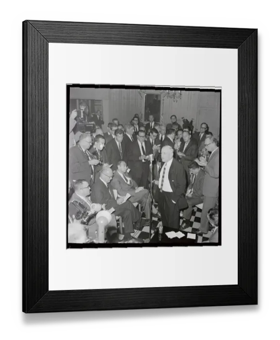Framed Print : Casey Stengel Speaking at Microphone Framed Print : Casey Stengel Speaking at Microphone
