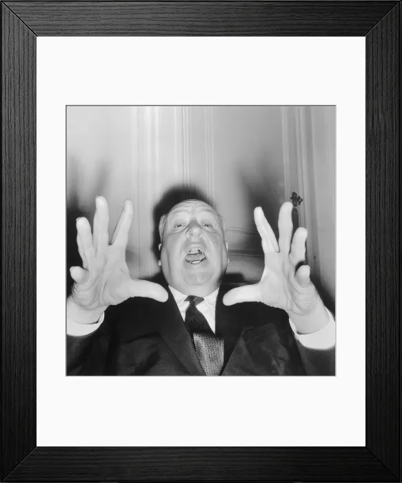Framed Print : Alfred Hitchcock Screaming for Camera Framed Print : Alfred Hitchcock Screaming for Camera