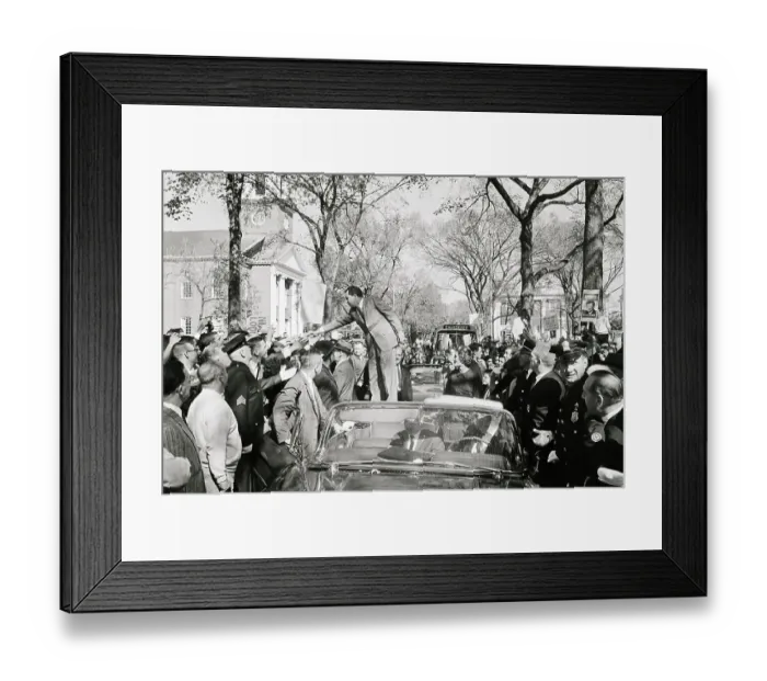 Framed Print : Richard Nixon Campaigns from Top of Car Framed Print : Richard Nixon Campaigns from Top of Car