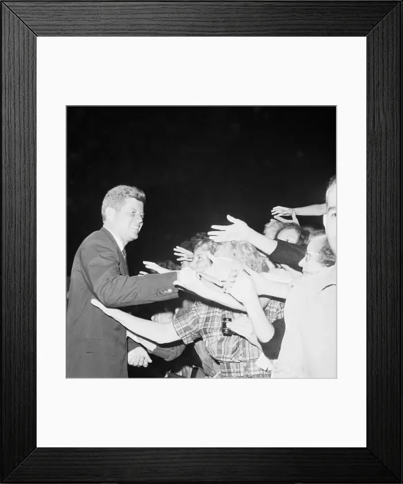 Framed Print : Supporters Reaching for John F. Kennedy Framed Print : Supporters Reaching for John F. Kennedy