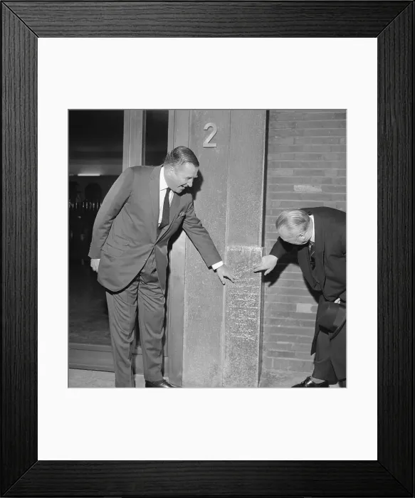 Framed Print : Henry Ford II and Konrad Adenauer Checking Signatures Framed Print : Henry Ford II and Konrad Adenauer Checking Signatures