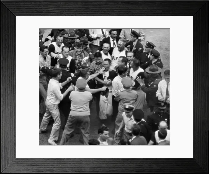 Framed Print : Baseball Fans Mobbing Bill Mazeroski Framed Print : Baseball Fans Mobbing Bill Mazeroski
