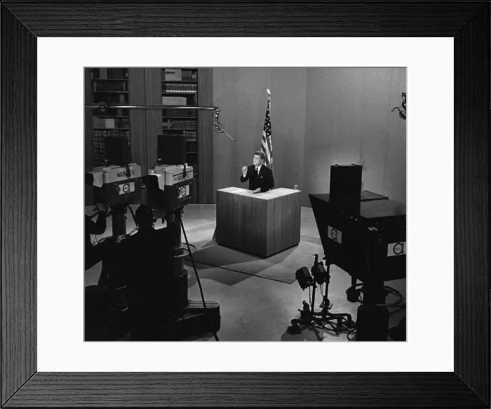 Framed Print : John F. Kennedy in Televised Debate Framed Print : John F. Kennedy in Televised Debate