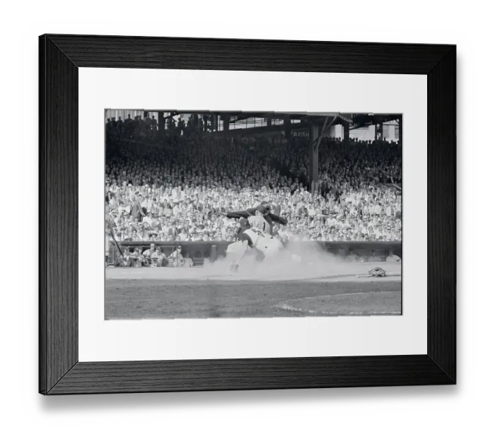Framed Print : Umpire Calling Bobby Richardson Safe at Plate