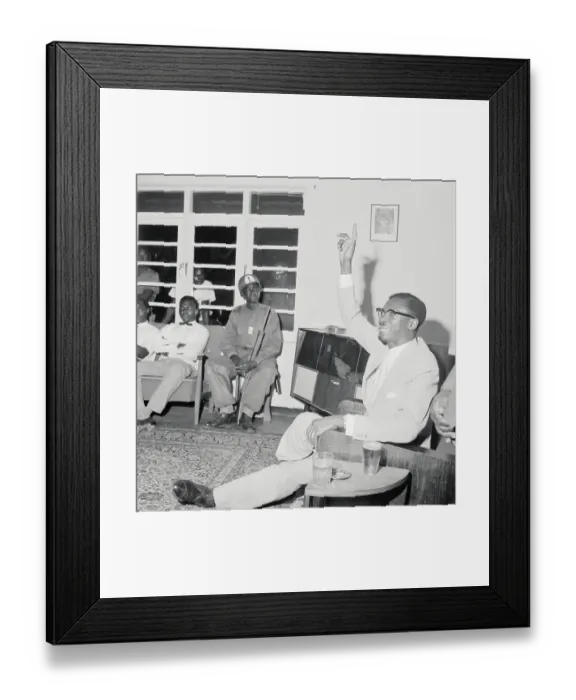 Framed Print : Patrice Lumumba Holding an Expulsion Related Press Conference Framed Print : Patrice Lumumba Holding an Expulsion Related Press Conference