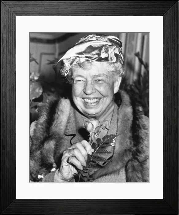 Framed Print : Eleanor Roosevelt Holding a Rose Framed Print : Eleanor Roosevelt Holding a Rose