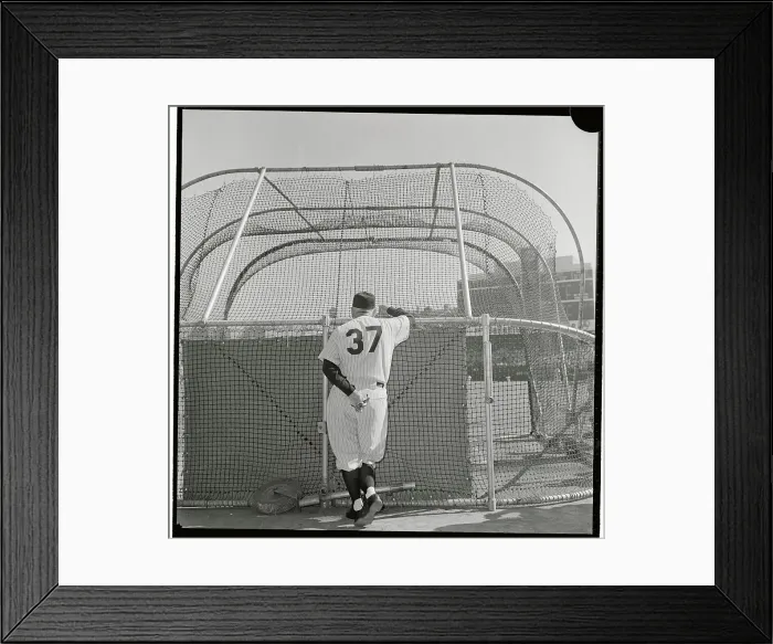 Framed Print : Casey Stengel Watching Team Players Near Batting Cage Framed Print : Casey Stengel Watching Team Players Near Batting Cage